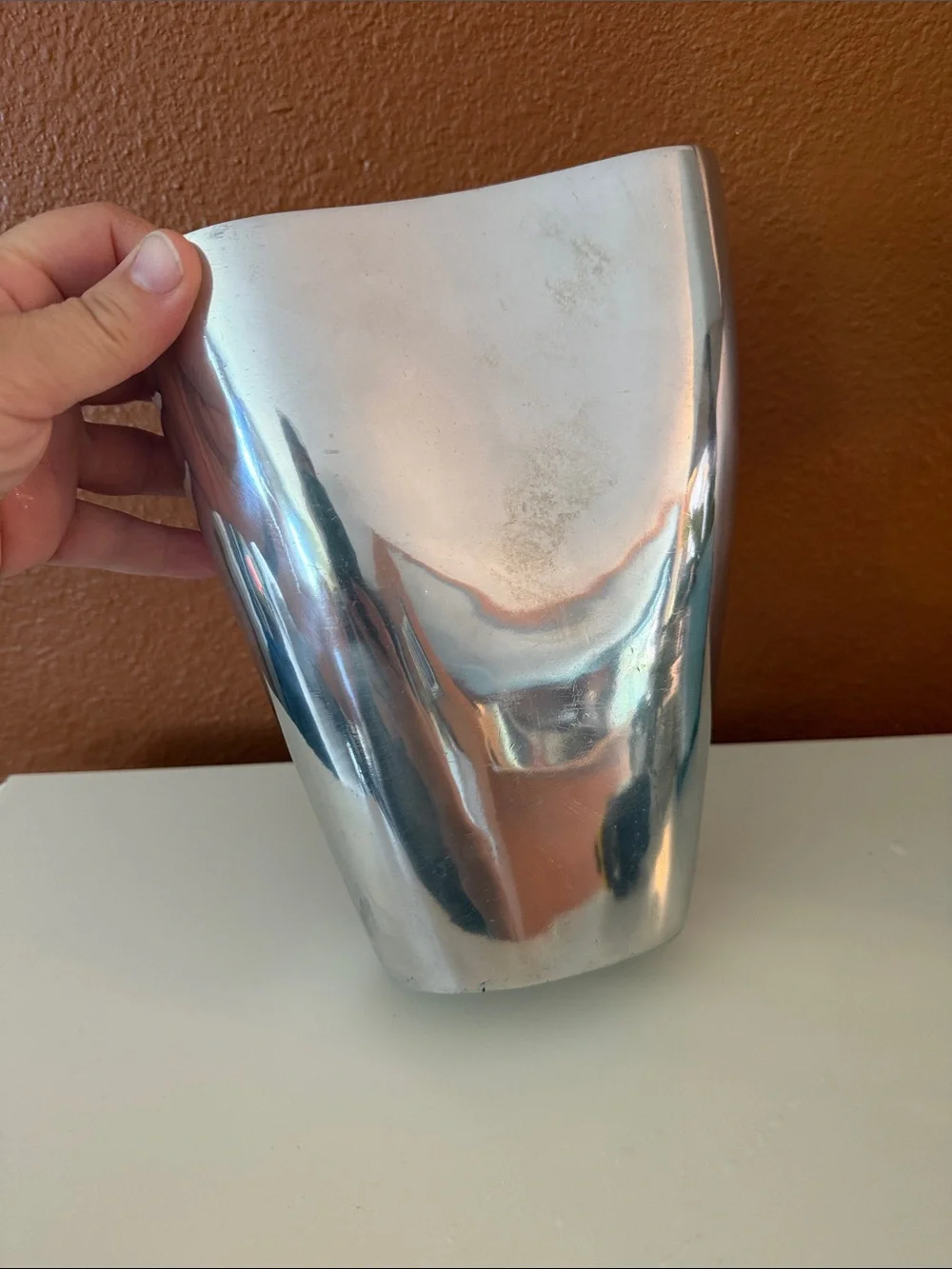 Polished Silver Accent Vase - Modern Home Accent